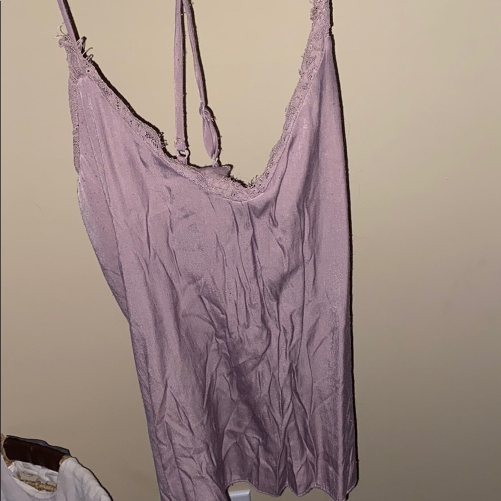 lizard thicket silk top with lace